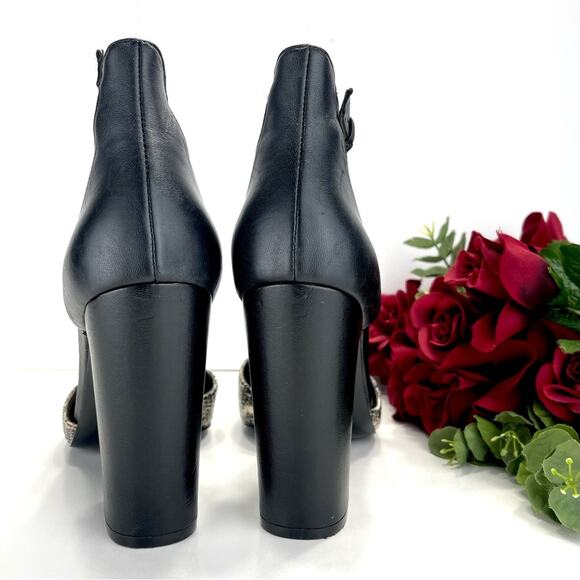 Nine West Hillianao Women Black Heels Sz 10 Leather Adjustable Ankle Strap Pumps - Picture 4 of 14